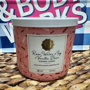 Rose Water & Ivy + Vanilla Bean 3 Wick Candle